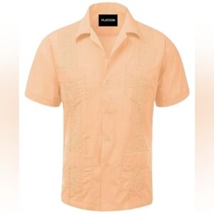 Platoon Beige Men's Guayabera Shirt Sz 4XL